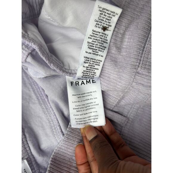 Frame Denim Lilac Corduroy Le High Straight Pants Size 27 - Picture 10 of 10